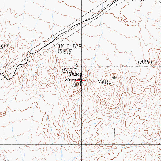 Topographic Map of Sheep Spring, CA
