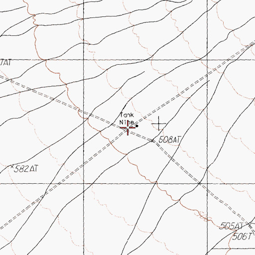 Topographic Map of Tank Nine, CA