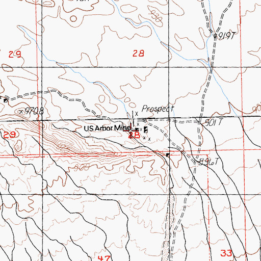 Topographic Map of United States Arbor Mine, CA