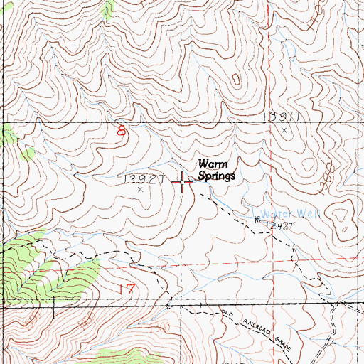 Topographic Map of Warm Springs, CA