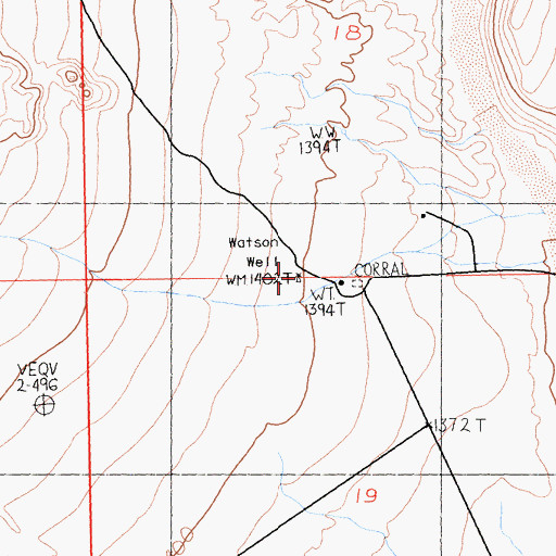 Topographic Map of Watson Well, CA