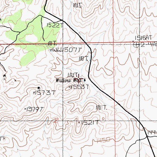 Topographic Map of Willow Well, CA