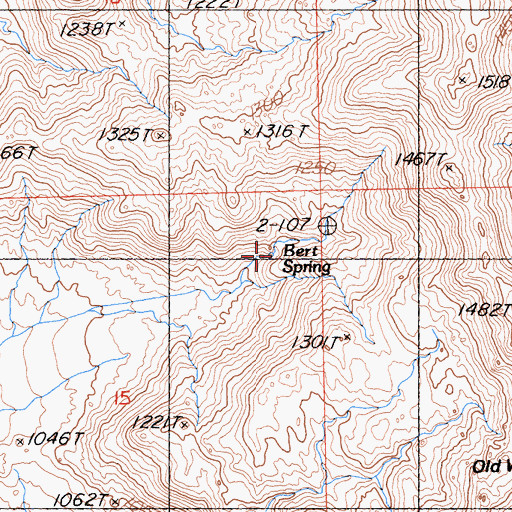 Topographic Map of Bert Spring, CA