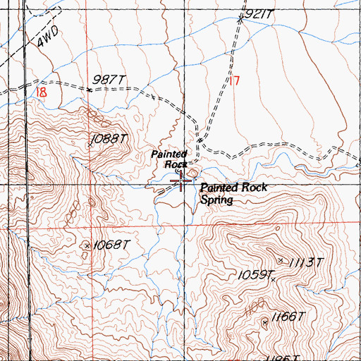 Topographic Map of Painted Rock Spring, CA