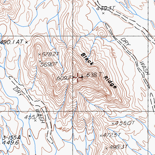 Topographic Map of Black Ridge, CA