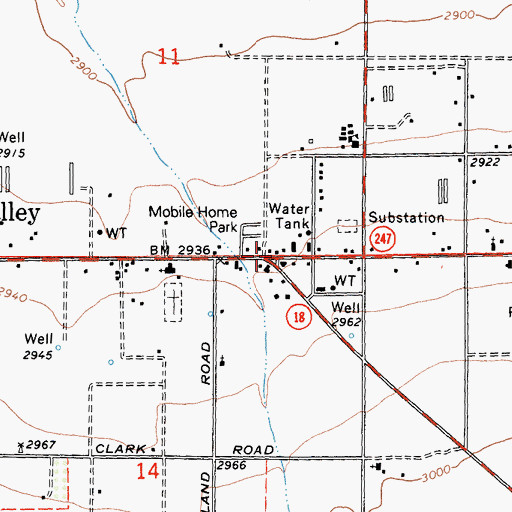 Topographic Map of Box S Ranch, CA