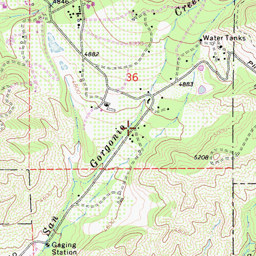 Topographic Map of Oak Glen School (historical), CA