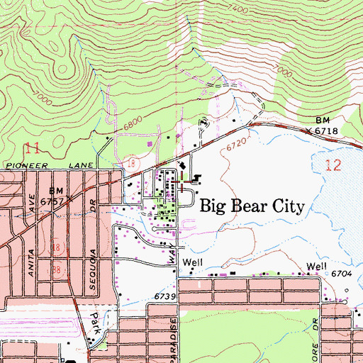 Topographic Map of Pan Hot Springs, CA