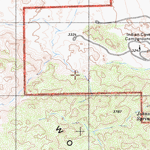 Topographic Map of Sneakeye Spring, CA