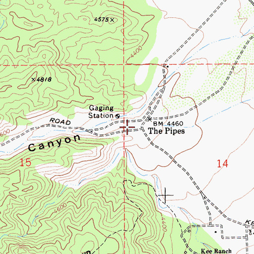 Topographic Map of The Pipes Ranch, CA