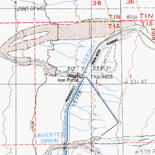 Topographic Map of West Iron Portal, CA