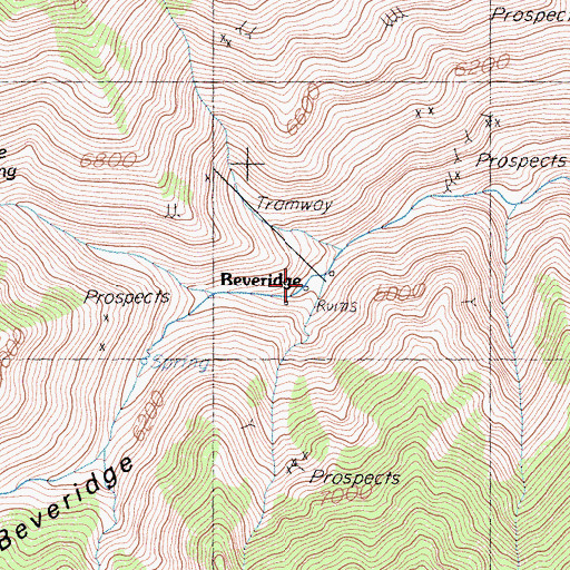Topographic Map of Beveridge, CA