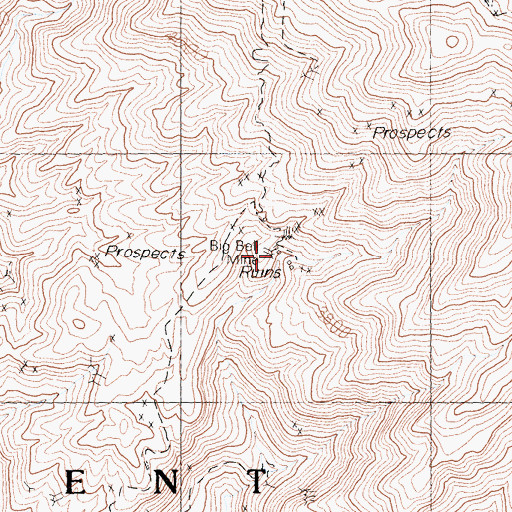 Topographic Map of Big Bell Mine, CA