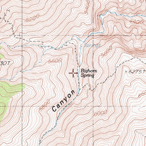 Topographic Map of Bighorn Spring, CA