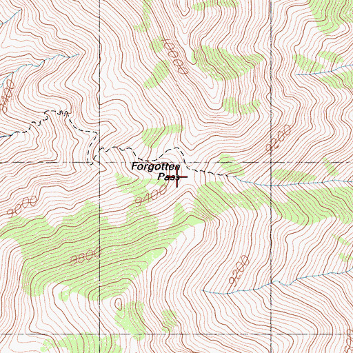 Topographic Map of Forgotten Pass, CA