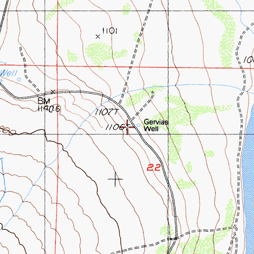 Topographic Map of Gervias Well, CA