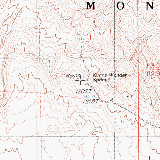Topographic Map of Keane Wonder Springs, CA