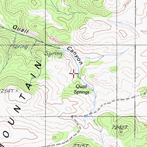 Topographic Map of Quail Springs, CA