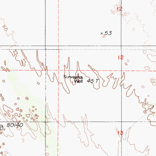 Topographic Map of Surveyors Well, CA