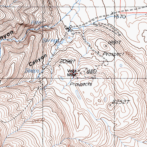 Topographic Map of Vega Mine, CA