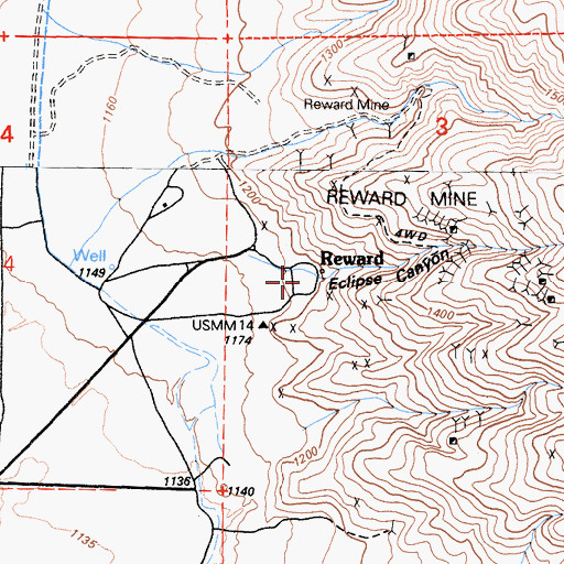 Topographic Map of Eclipse Canyon, CA