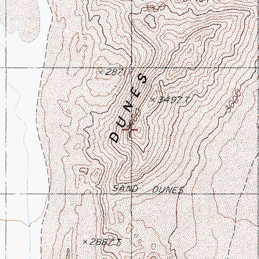 Topographic Map of Eureka Dunes, CA
