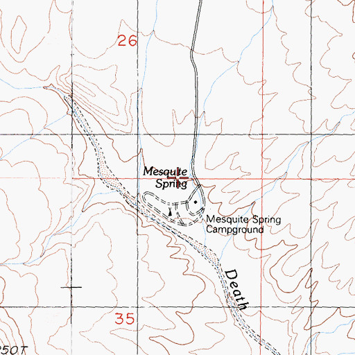 Topographic Map of Mesquite Spring, CA