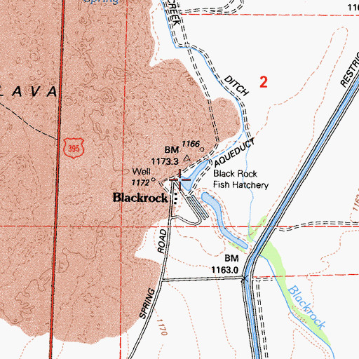 Topographic Map of Black Rock Fish Hatchery, CA