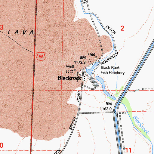 Topographic Map of Blackrock, CA