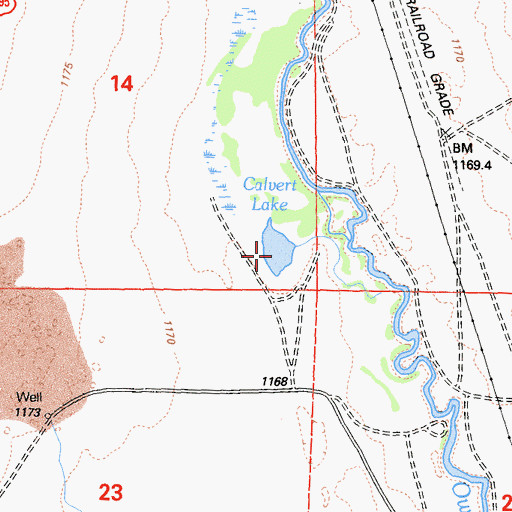Topographic Map of Calvert Lake, CA