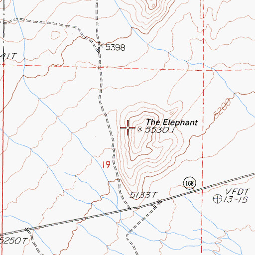 Topographic Map of The Elephant, CA
