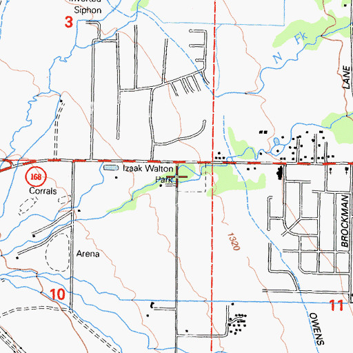 Topographic Map of Izaak Walton Park, CA