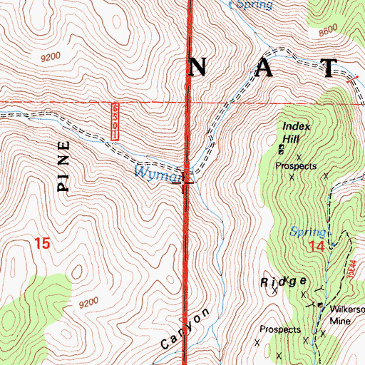 Topographic Map of Log Canyon, CA