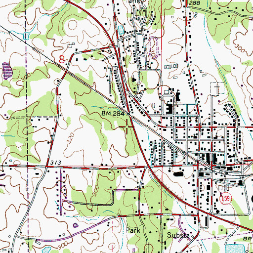 Topographic Map of Gordo Post Office, AL