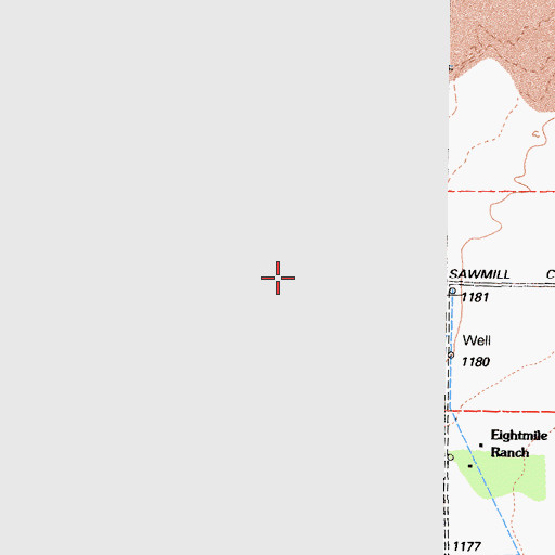 Topographic Map of Sawmill Creek Campground, CA