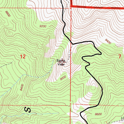 Topographic Map of Sierra View, CA