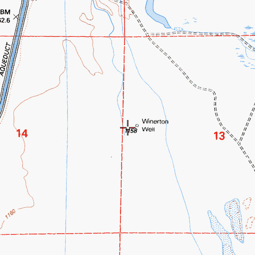 Topographic Map of Winerton Well, CA