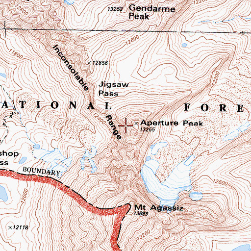 Topographic Map of Aperture Peak, CA