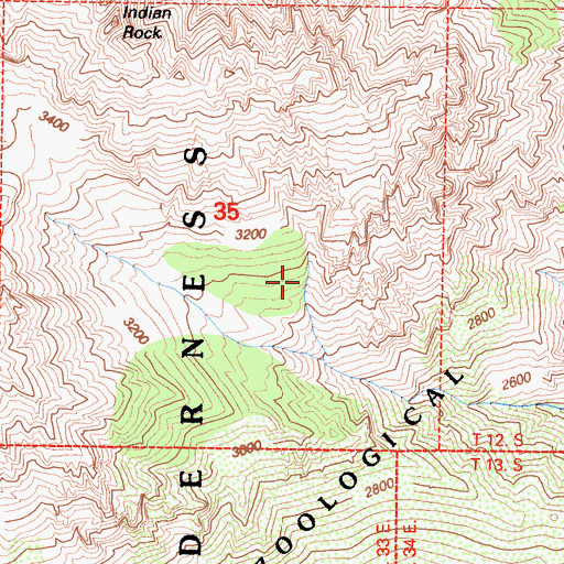 Topographic Map of California Bighorn Sheep Zoological Area, CA