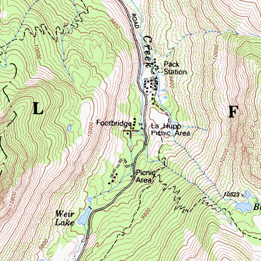 Topographic Map of La Hupp Picnic Area, CA