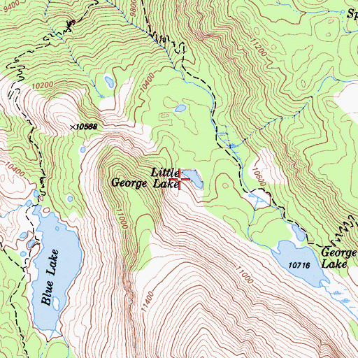 Topographic Map of Little George Lake, CA