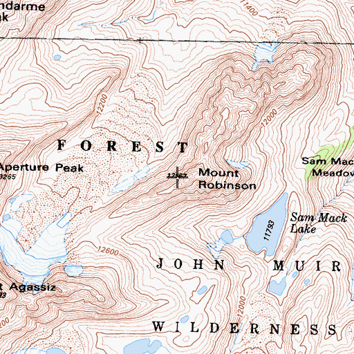 Topographic Map of Mount Robinson, CA