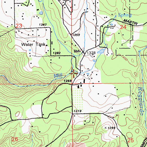 Topographic Map of Bonny Doon, CA