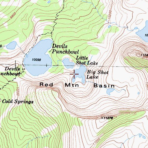 Topographic Map of Big Shot Lake, CA