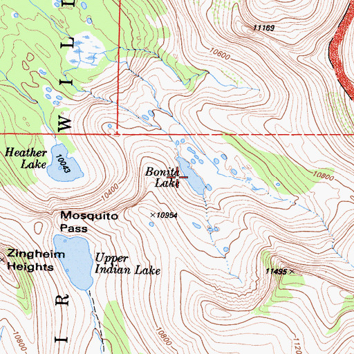 Topographic Map of Bonita Lake, CA