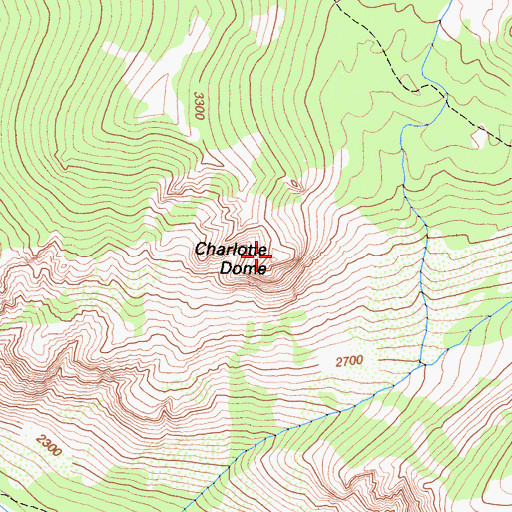 Topographic Map of Charlotte Dome, CA