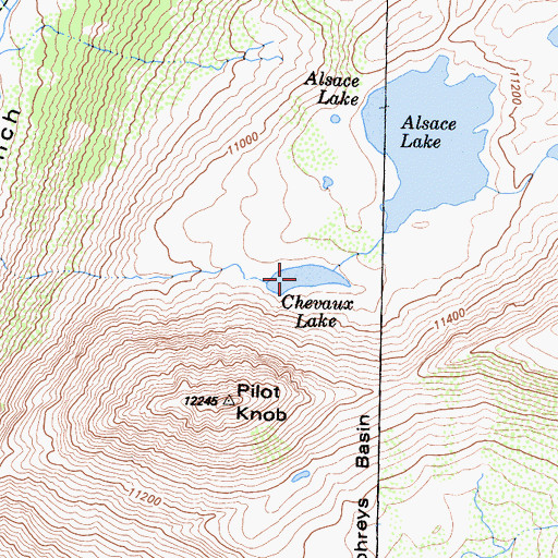 Topographic Map of Chevaux Lake, CA