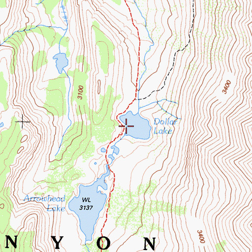 Topographic Map of Dollar Lake, CA