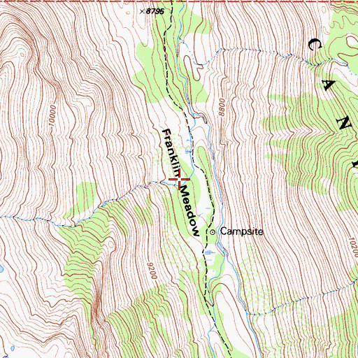 Topographic Map of Franklin Meadow, CA