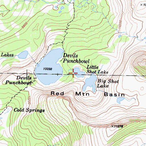 Topographic Map of Little Shot Lake, CA